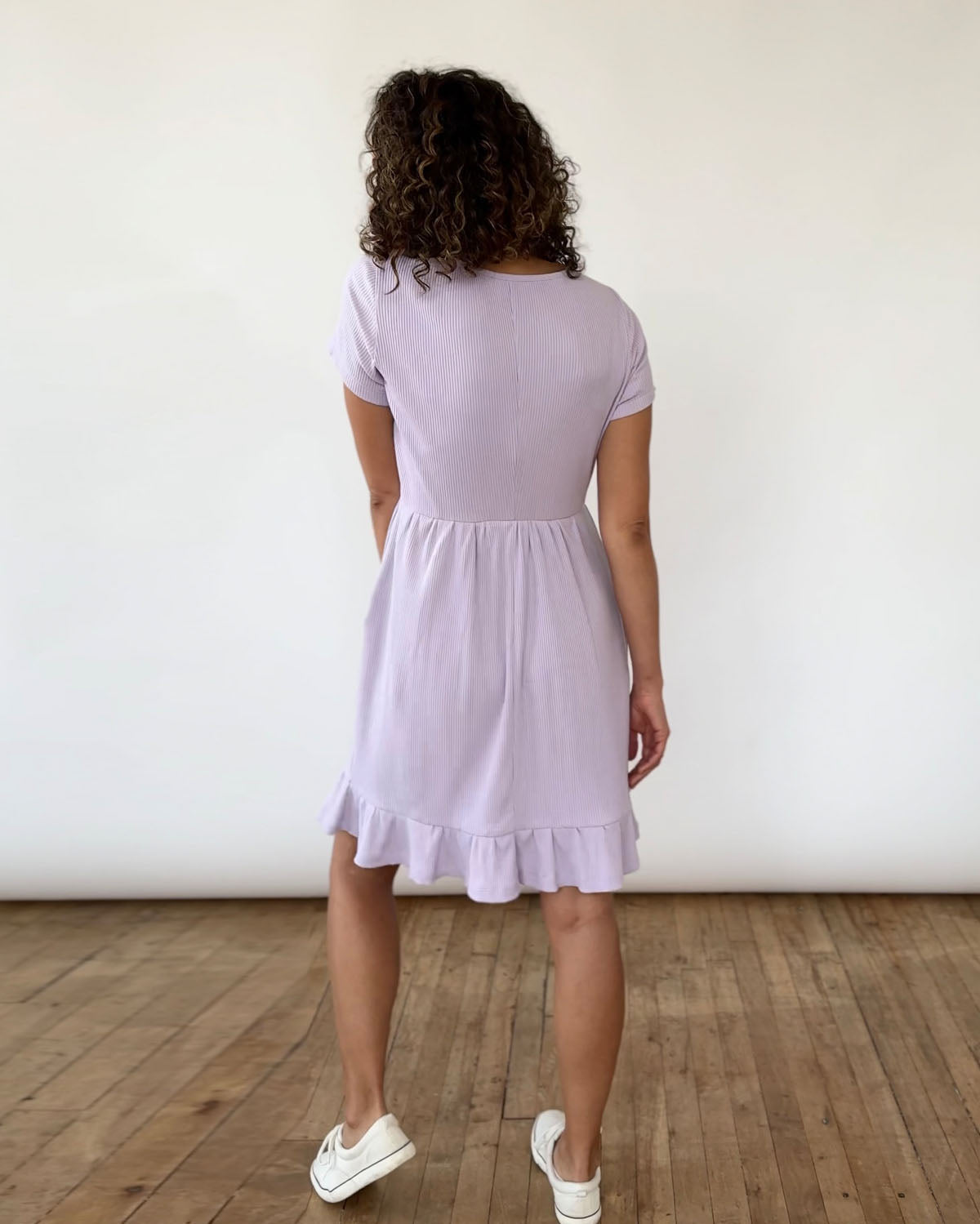 BEATRIZ rib knit dress in Lavender