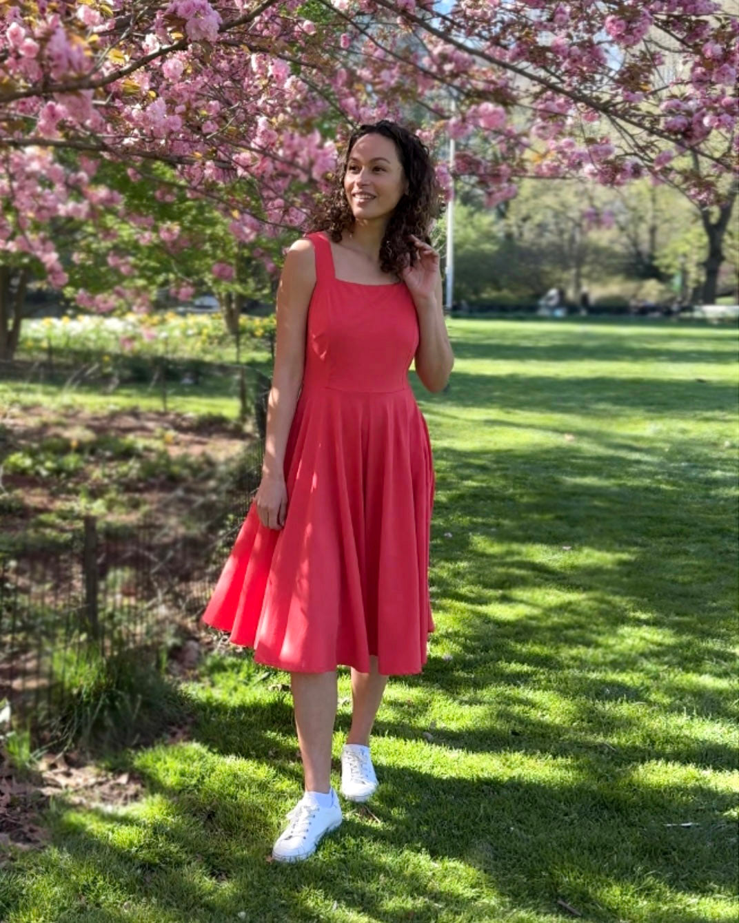 LAVANDE dress in Coral Red Elegantees LAVANDE dress in Coral Red Elegantees