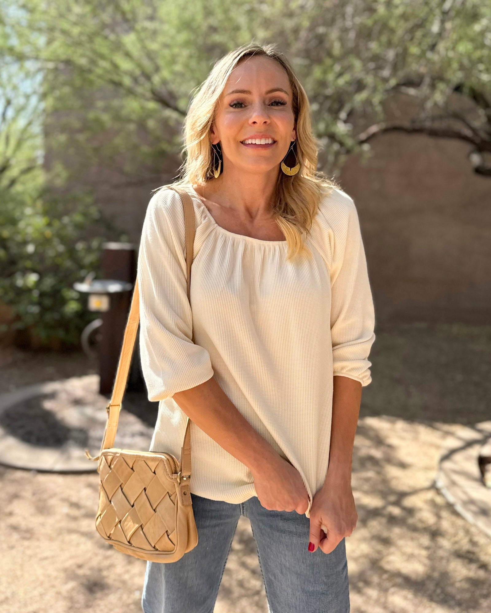 Sunshine and Smiles Waffle Knit Top Curves main image 1