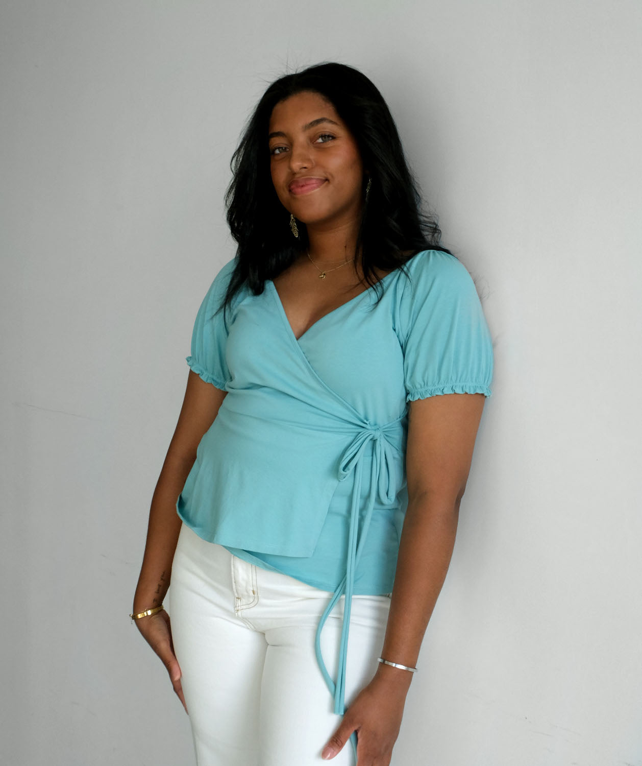 DAISY petite top in Aqua Haze