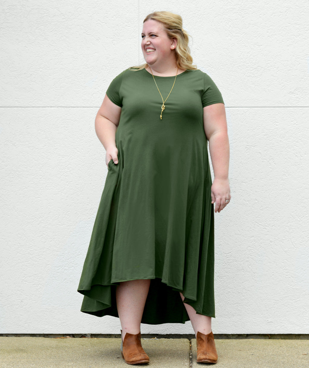 ERICA trapeze dress in Forest Green – Elegantees