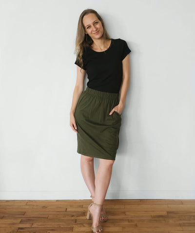 MATISSE pencil skirt in Forest Green