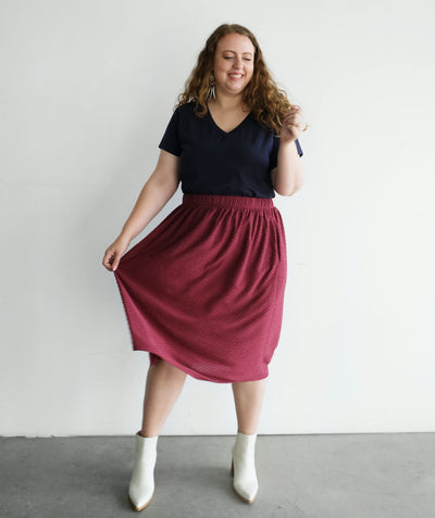 TARA skirt in Burgundy <br/>FREE WITH ANY PURCHASE