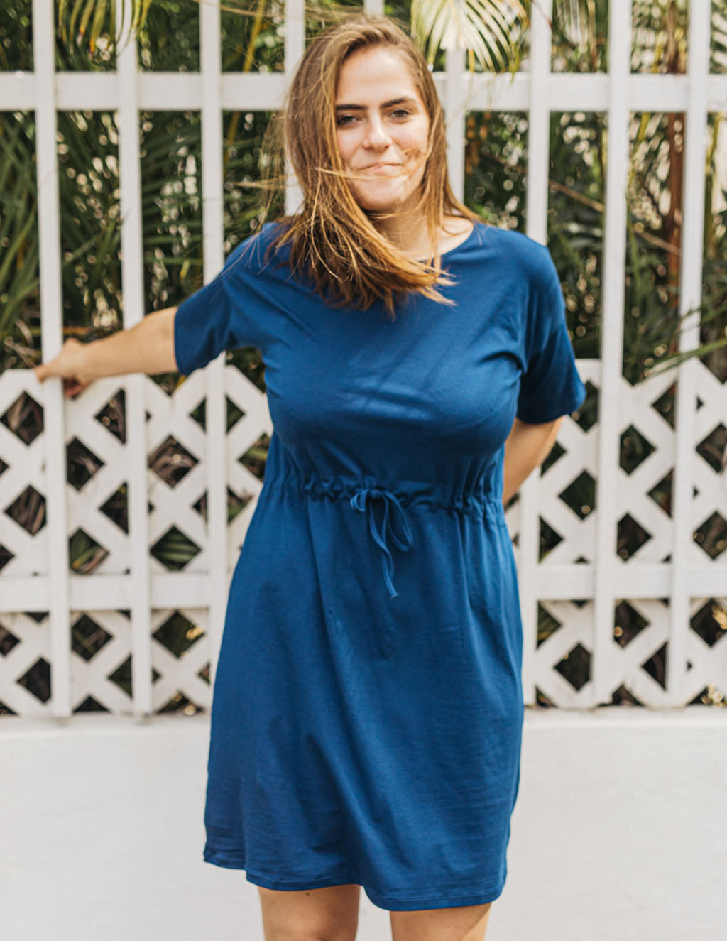 SIENNA tunic dress in Navy Peony – Elegantees