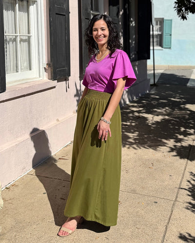 CAMELLIA skirt in Olive Branch
