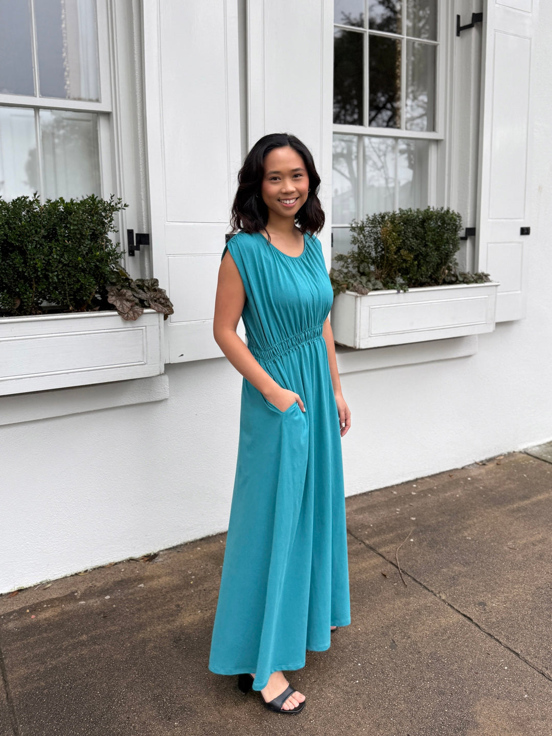 LAVINIA dress in Marine Teal