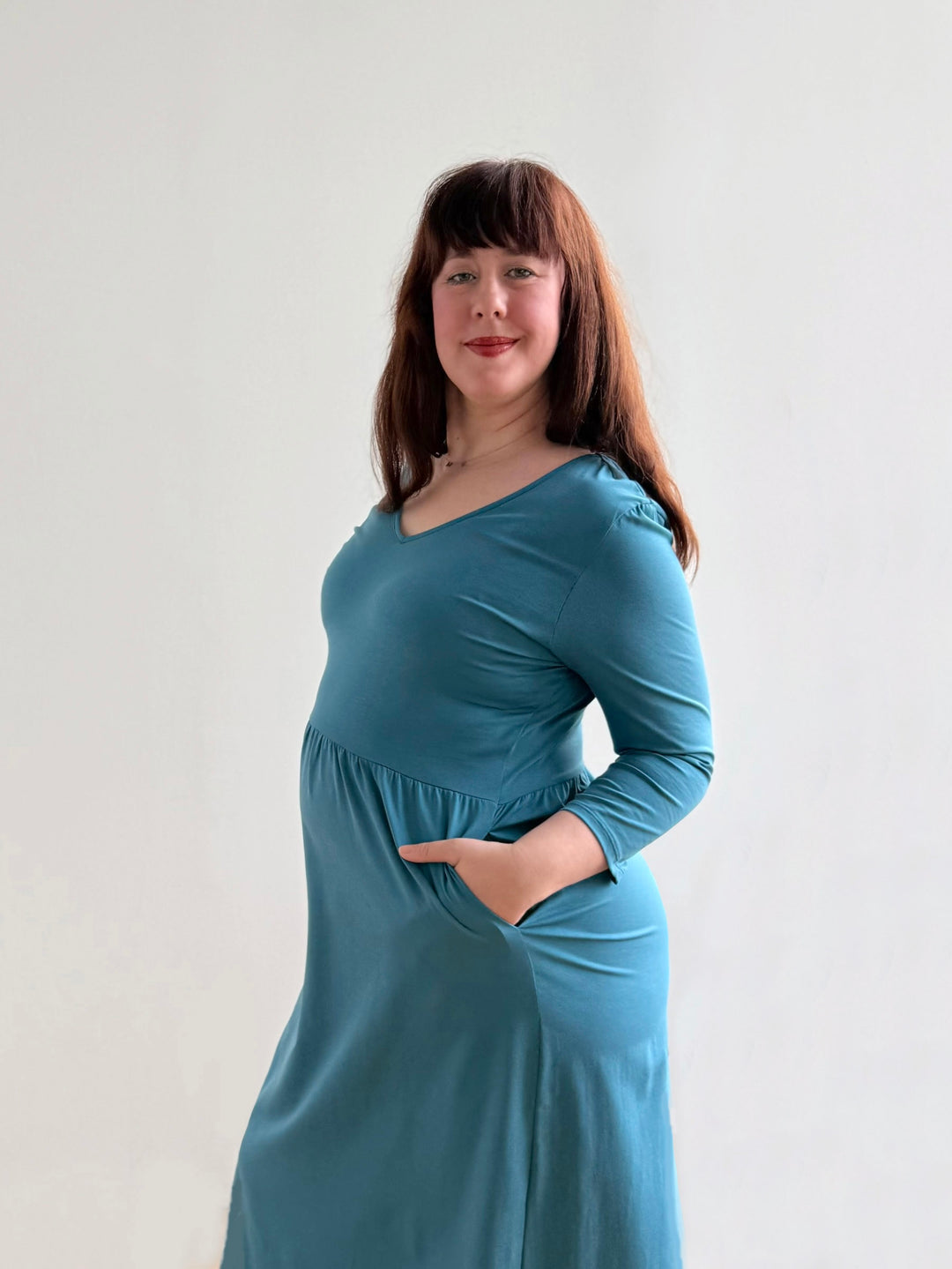 BRIE maxi dress in Peacock Blue