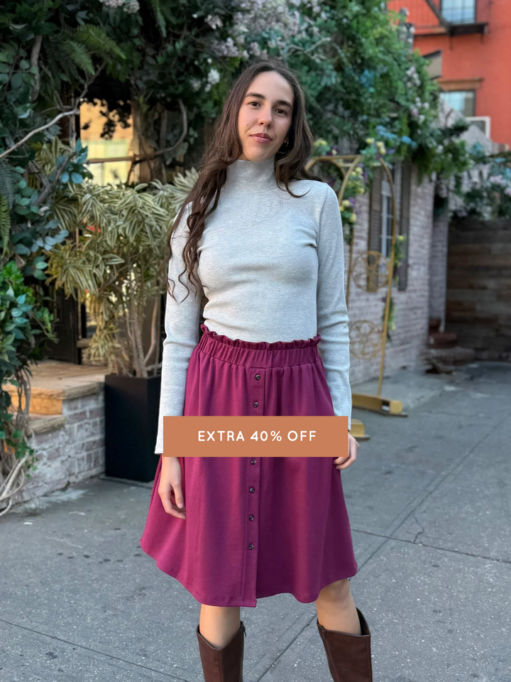 LUCINDA doubleknit skirt in Raspberry