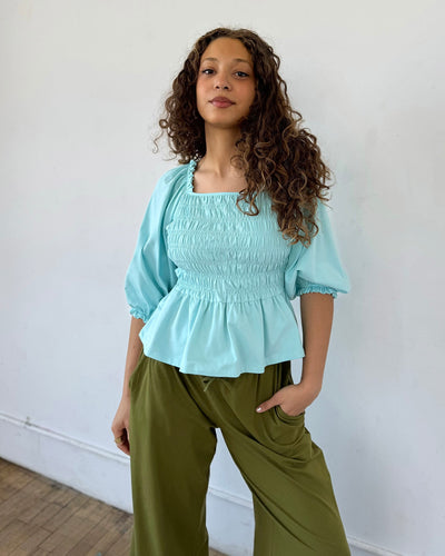 BEATRICE top in Crisp Aqua