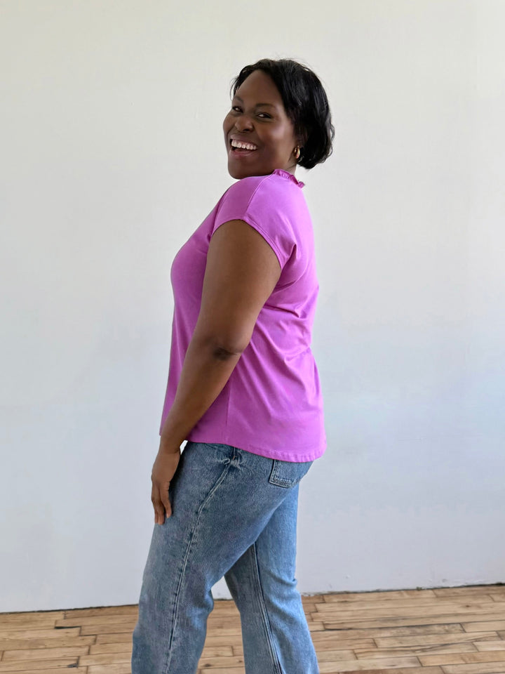 YAZMINE top in Magenta Bloom