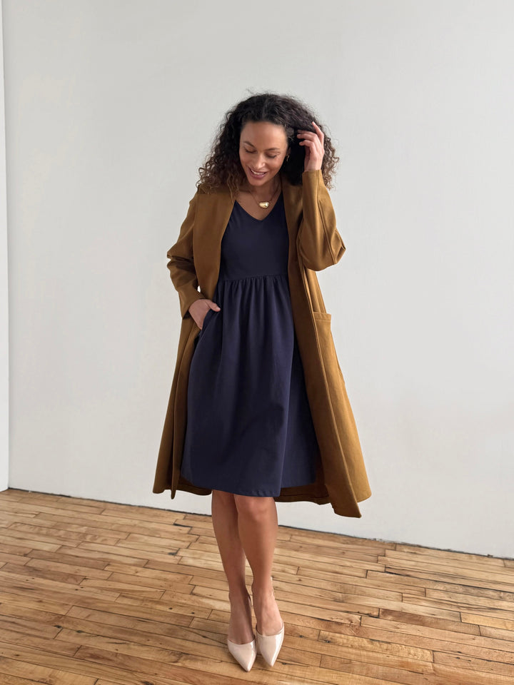 EMORY heavy knit coatigan in Warm Sienna