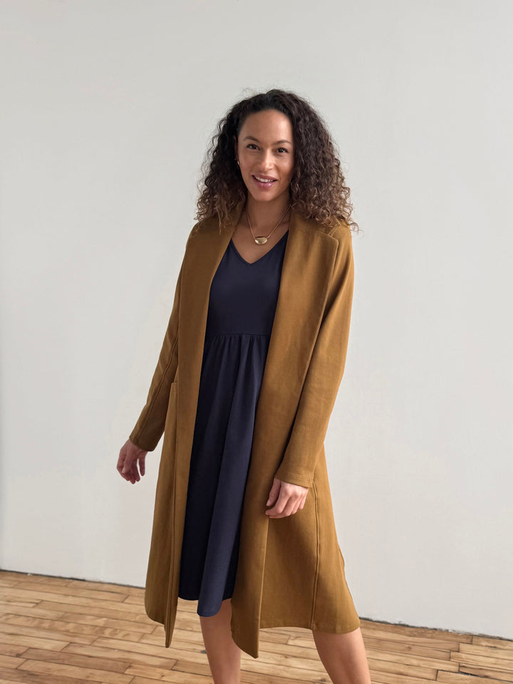 EMORY heavy knit coatigan in Warm Sienna