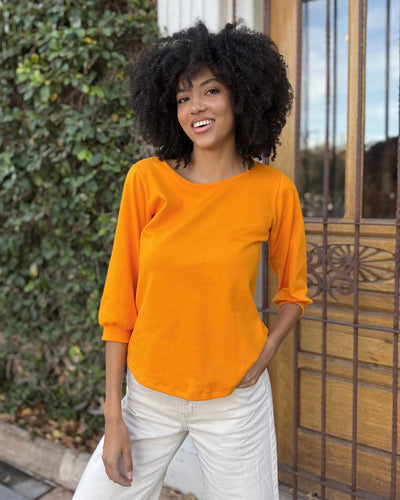 SUNBURST heavyknit top in Tangerine