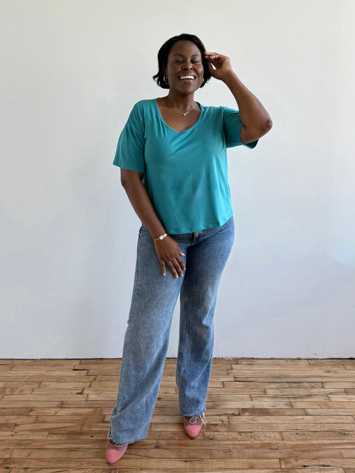 KIM tee in Marine Teal