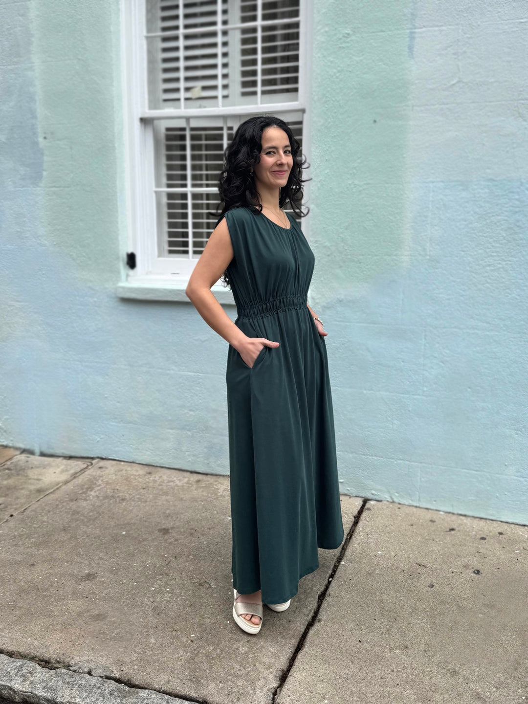 LAVINIA dress in Deep Pine