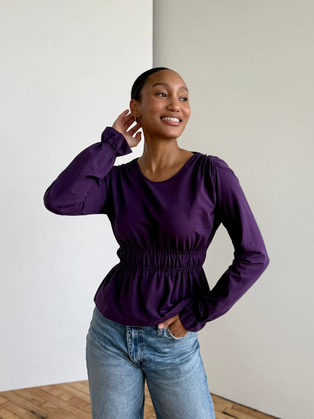 IRINA jersey top in Midnight Dahlia
