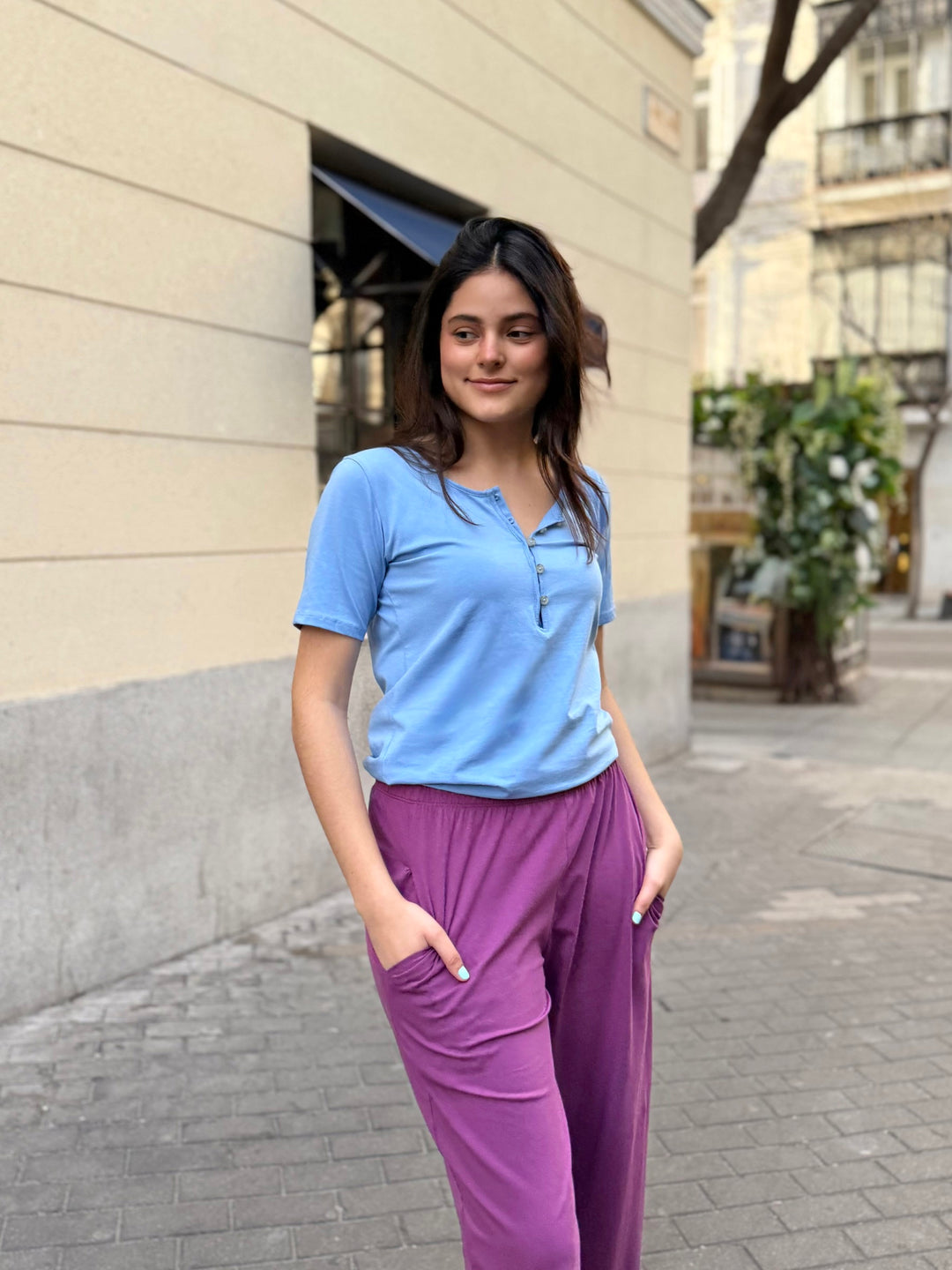 ROSA tee in Light Cornflower