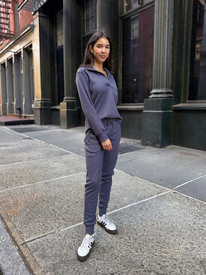 OWEN waffle knit joggers in Stonewash