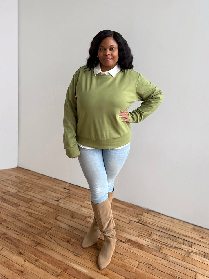 PERCY heavy knit top in Grass Green