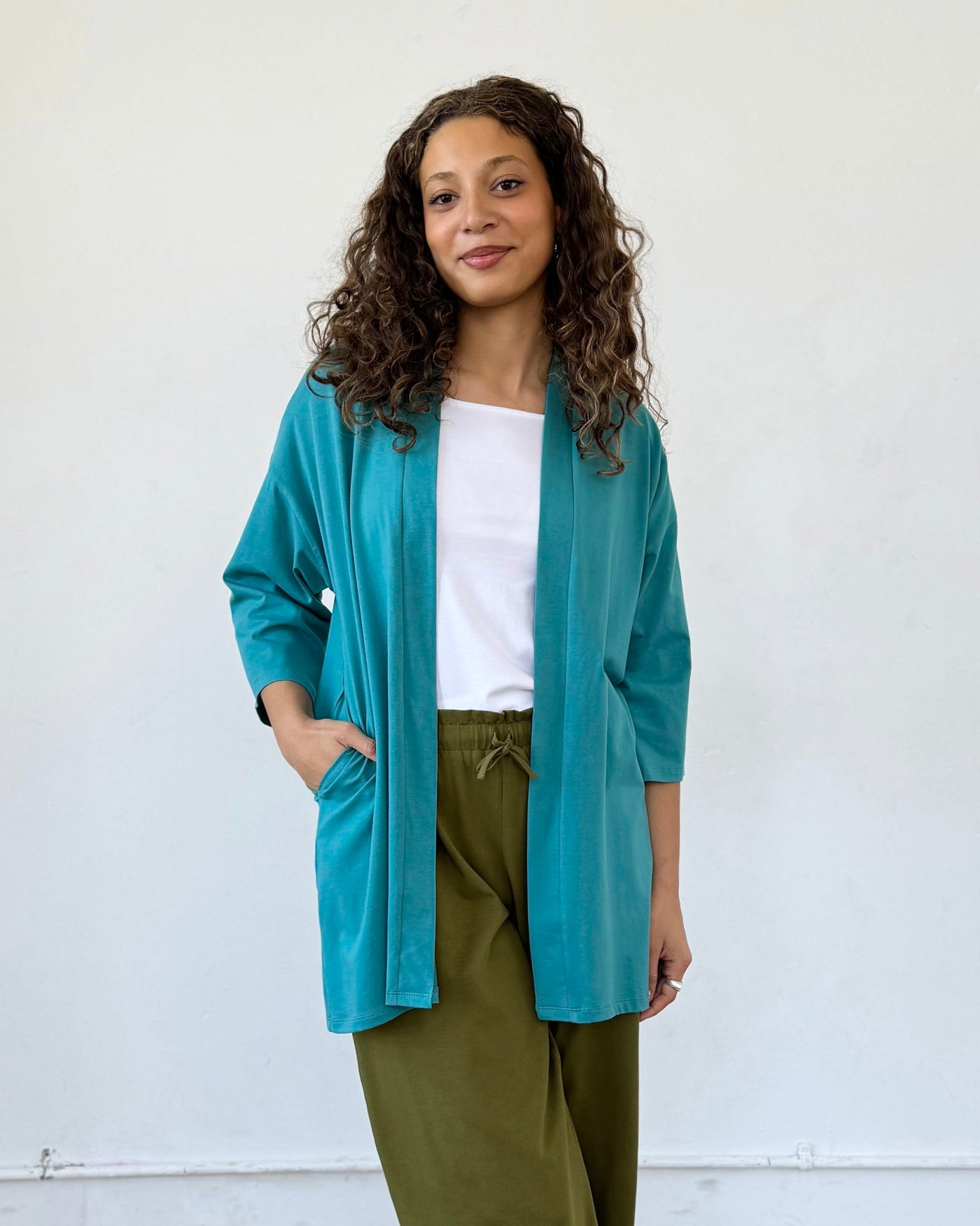 EVANA cardigan in Marine Teal
