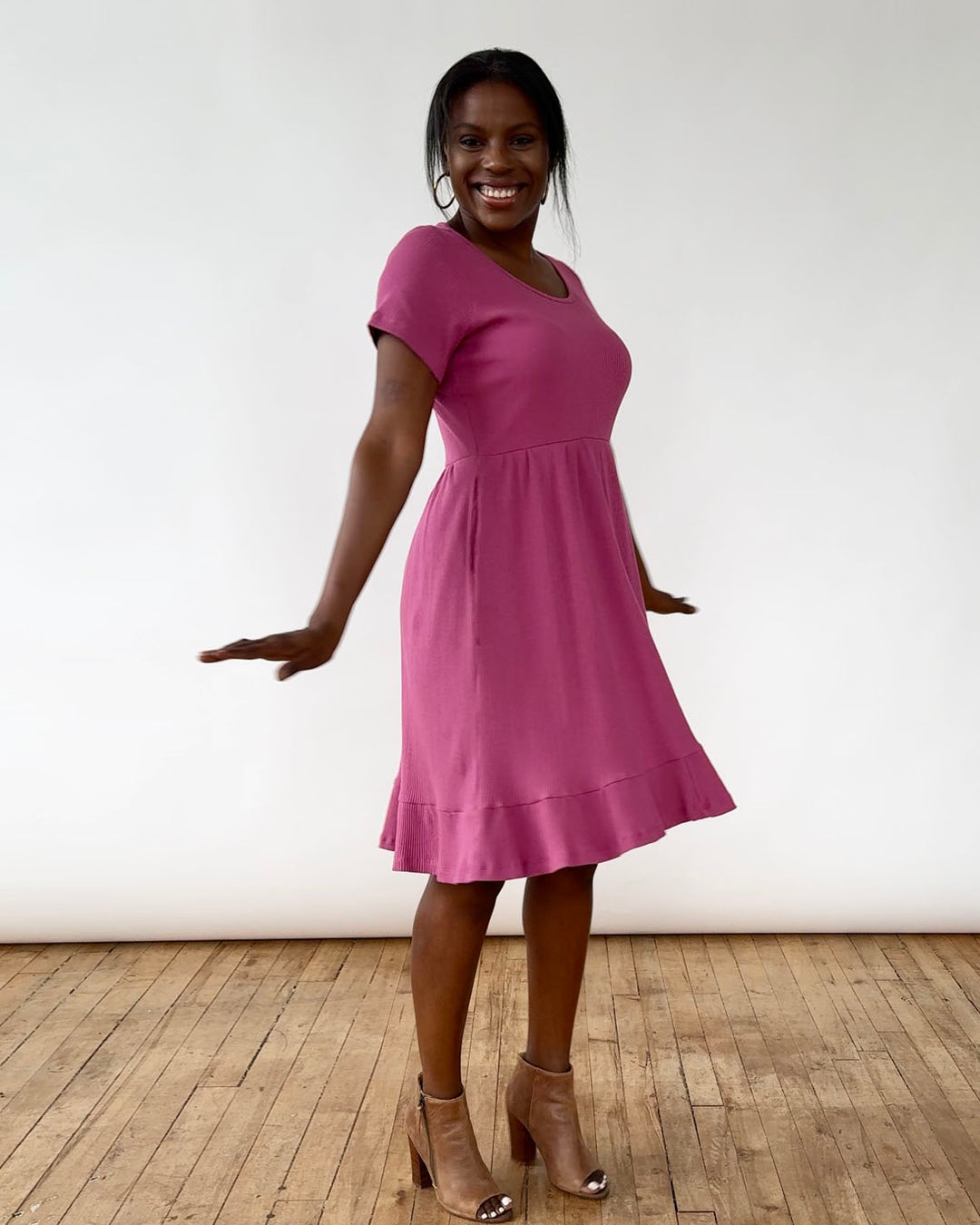 berry knitted dress Wallis Women's Petite Asymmetric Rib Knitted Dress in Berry