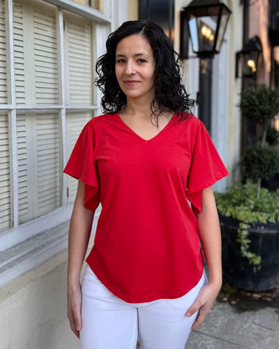 ELLIOT tee in Bright Ruby