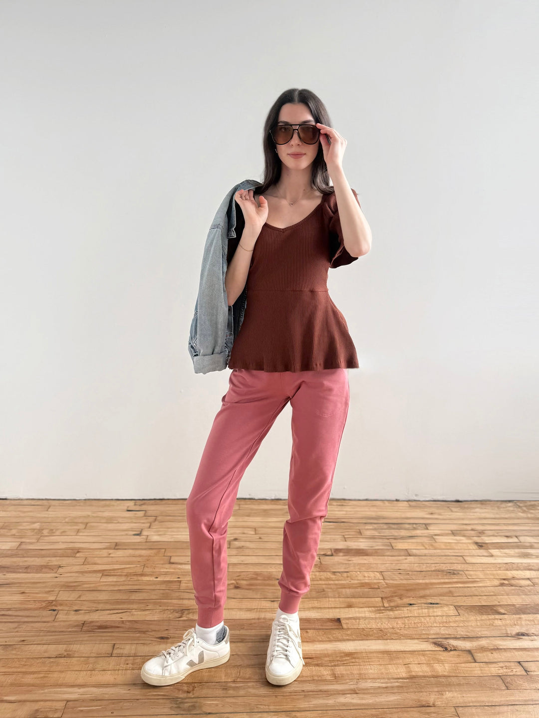 GRETA joggers in Withered Rose
