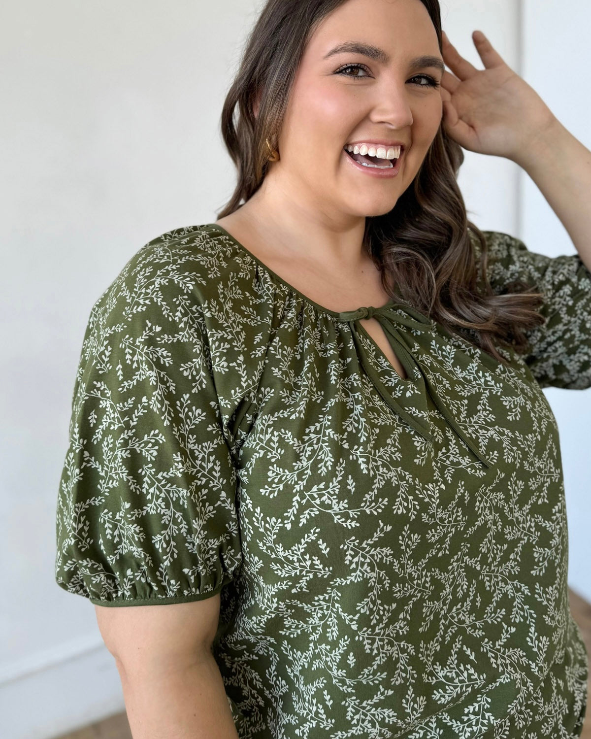 SYLVIE printed top in Olive/Ivory