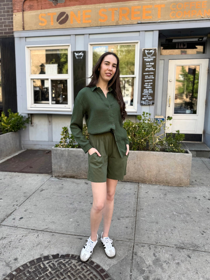 ANDRI jersey shorts in Meadow Green