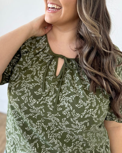 SYLVIE printed top in Olive/Ivory