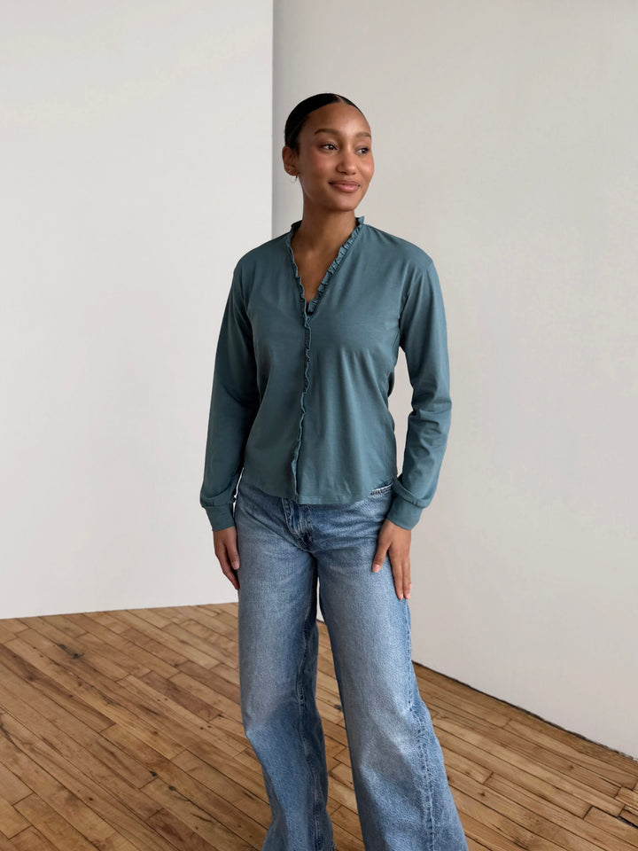 PIETRA jersey top in Dark Aqua