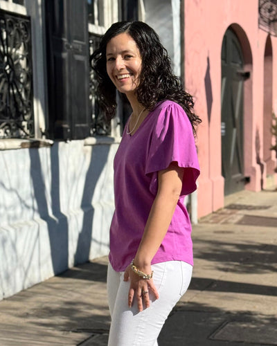 ELLIOT tee in Magenta Bloom