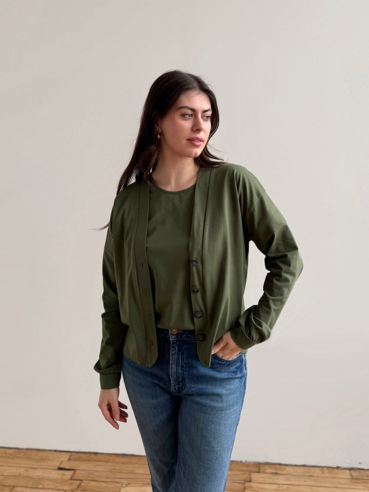 MALLEY cardigan in Meadow Green