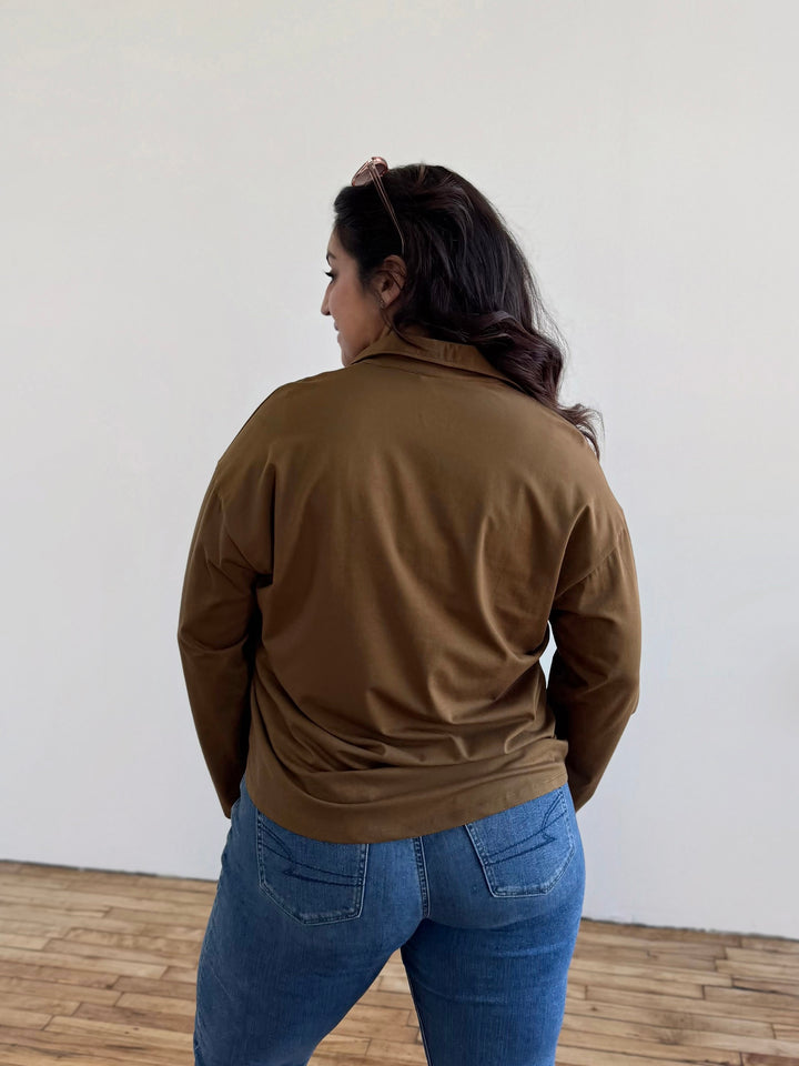 MICAH jersey top in Kona Brown