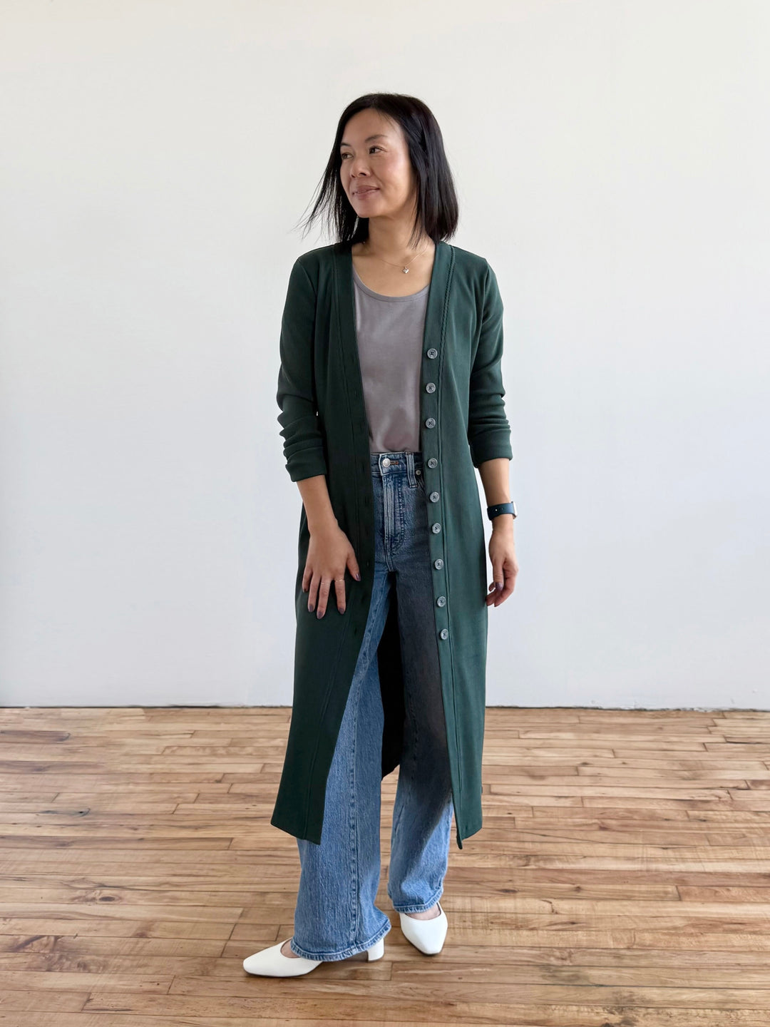 ELENA rib-knit dress in Dark Jade