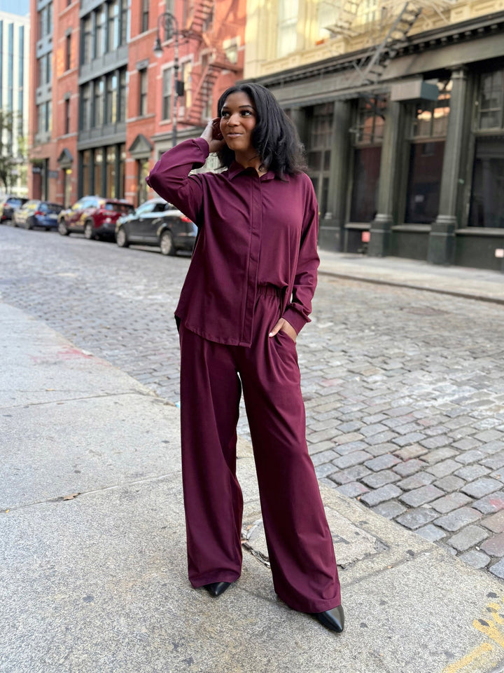 LINDSEY blouse in Merlot