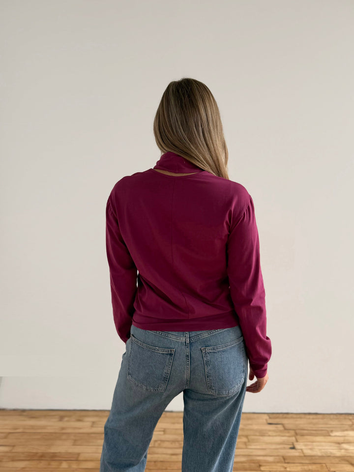 EUGENIE cardigan/top in Deep Berry