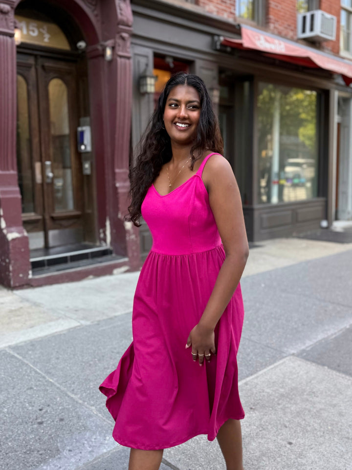 MARIBEL dress in Hot Pink/Garnet Pink