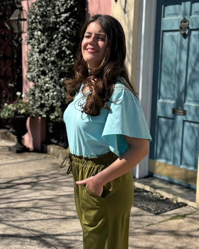 ELLIOT tee in Crisp Aqua