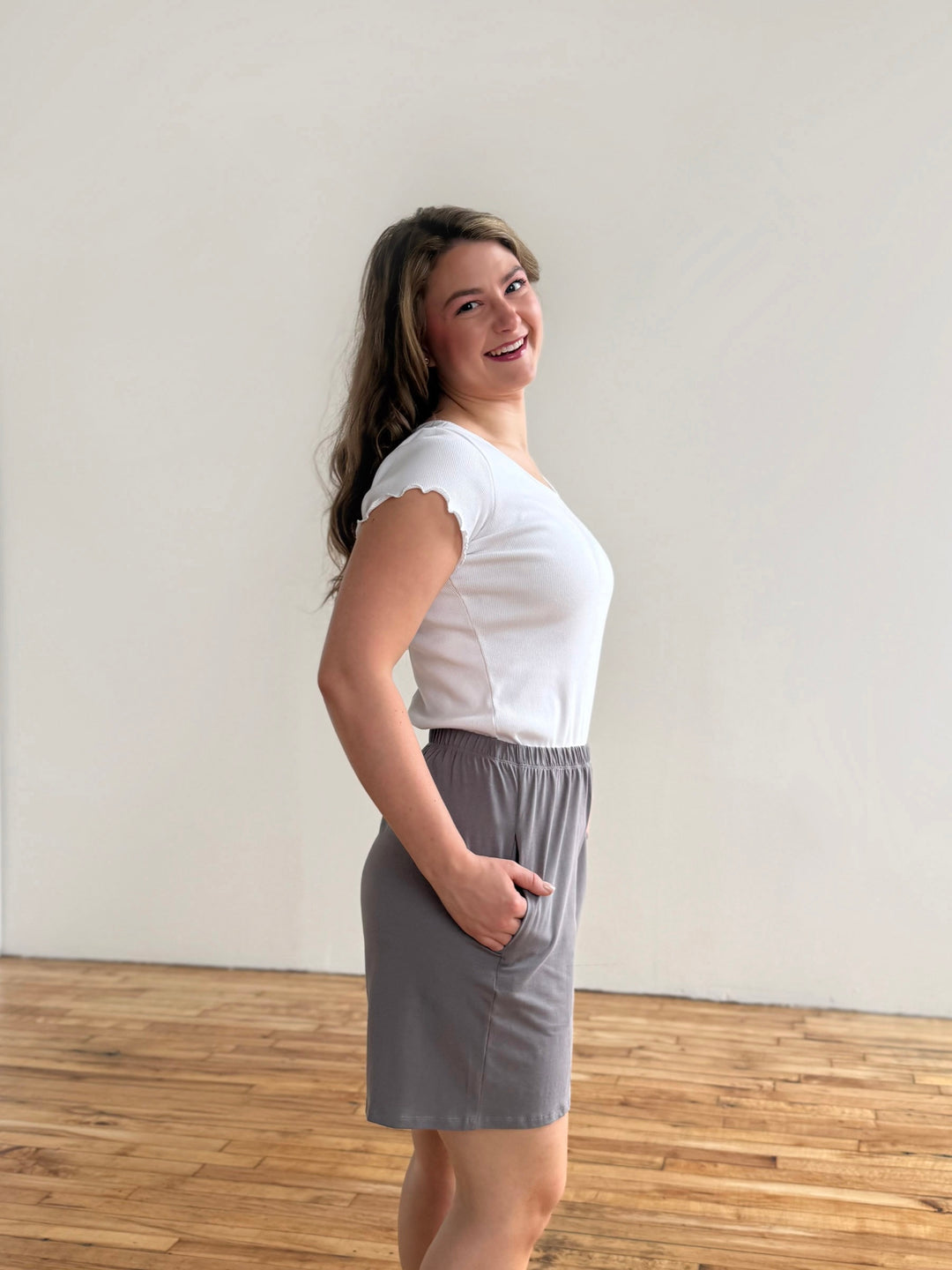 ANDRI jersey shorts in Circular Grey