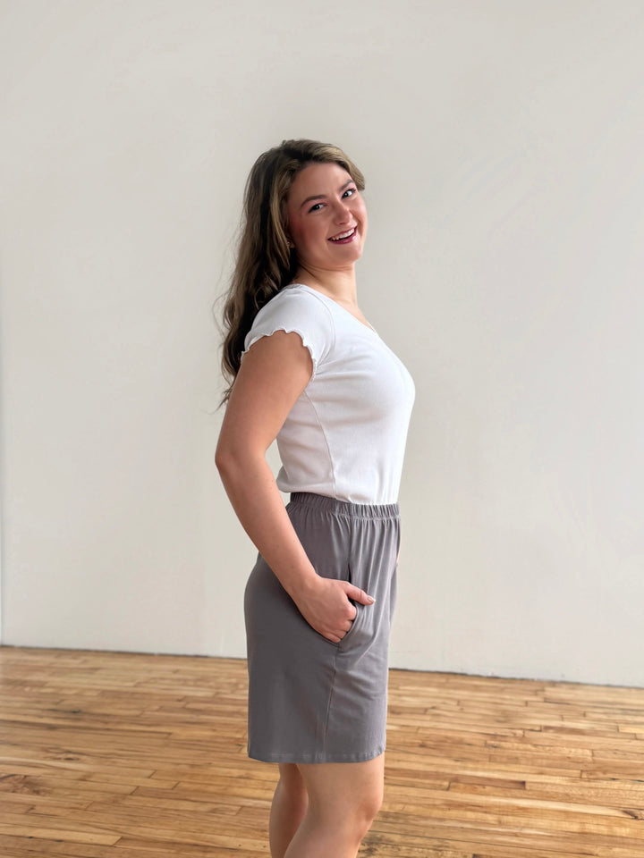 ANDRI jersey shorts in Circular Grey