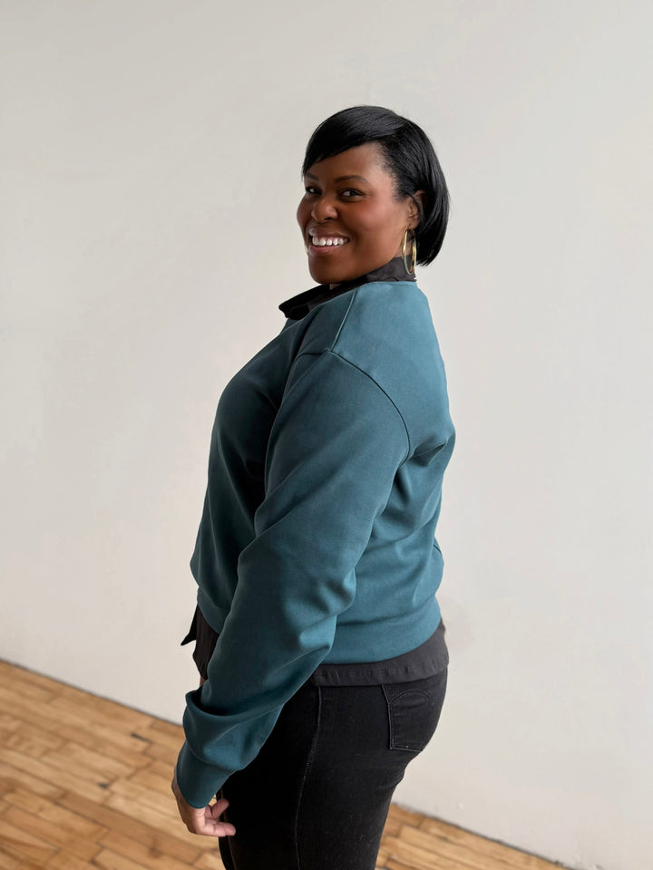 PERCY heavy knit top in Deep Sea