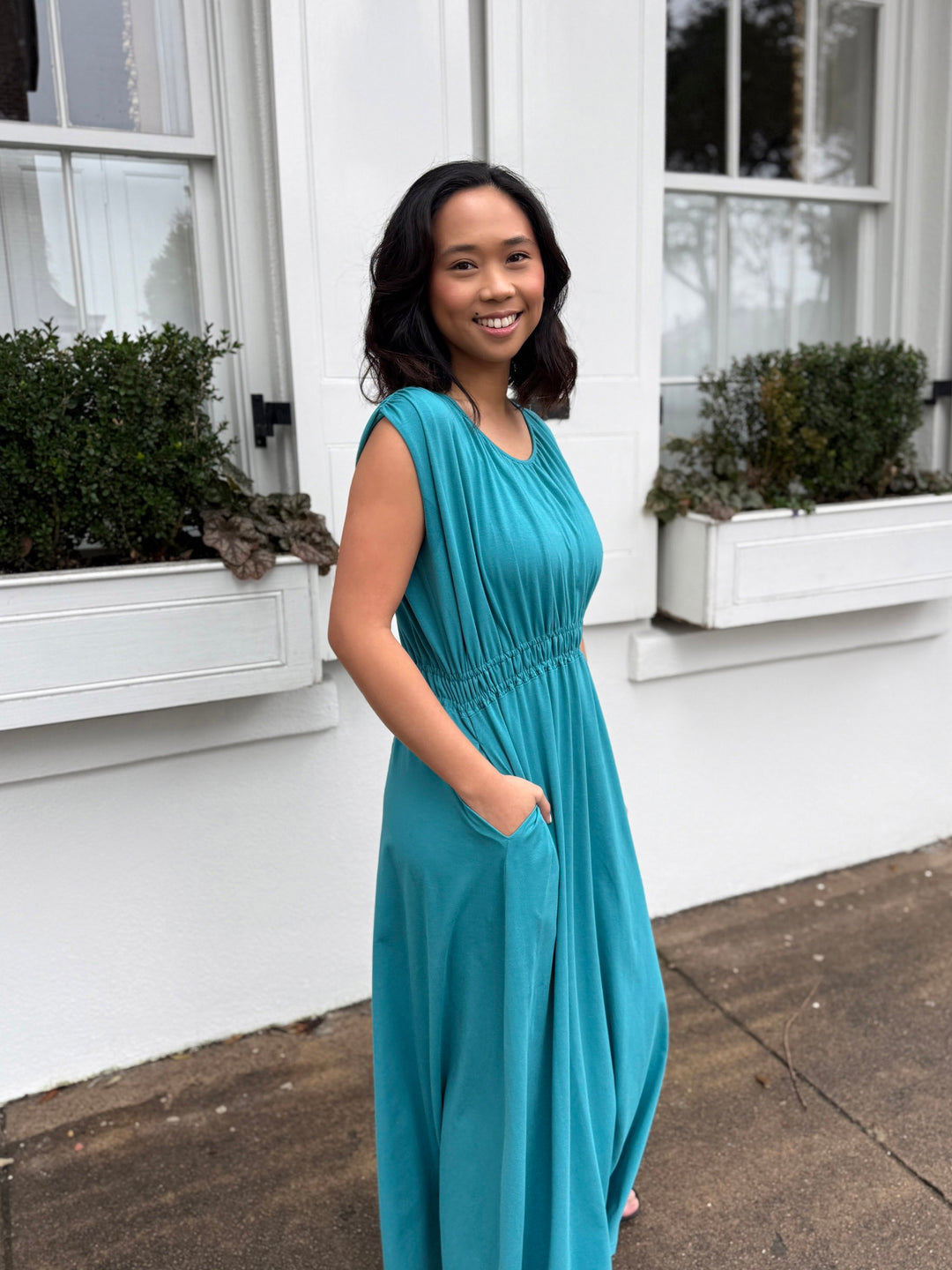 LAVINIA dress in Marine Teal