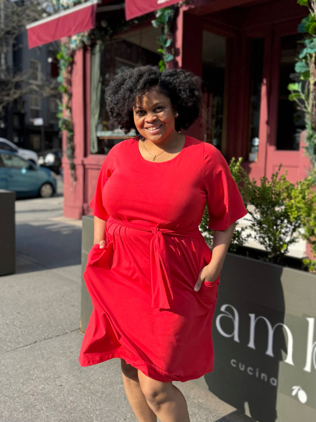 IRVINE dress in Bright Ruby