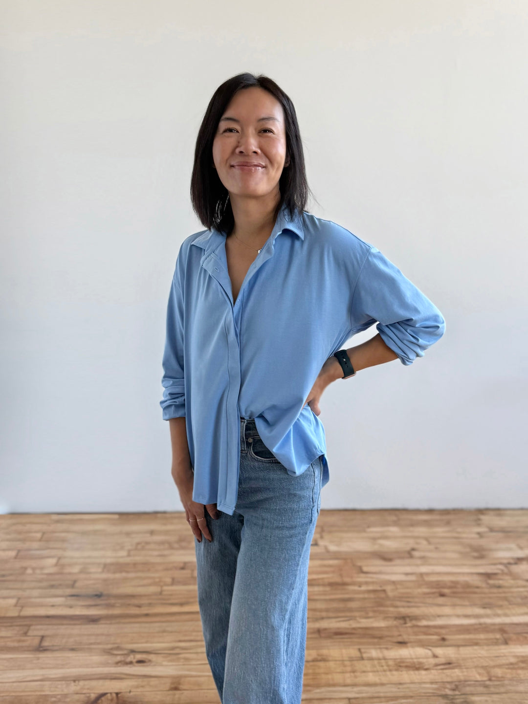 LINDSEY blouse in Light Cornflower