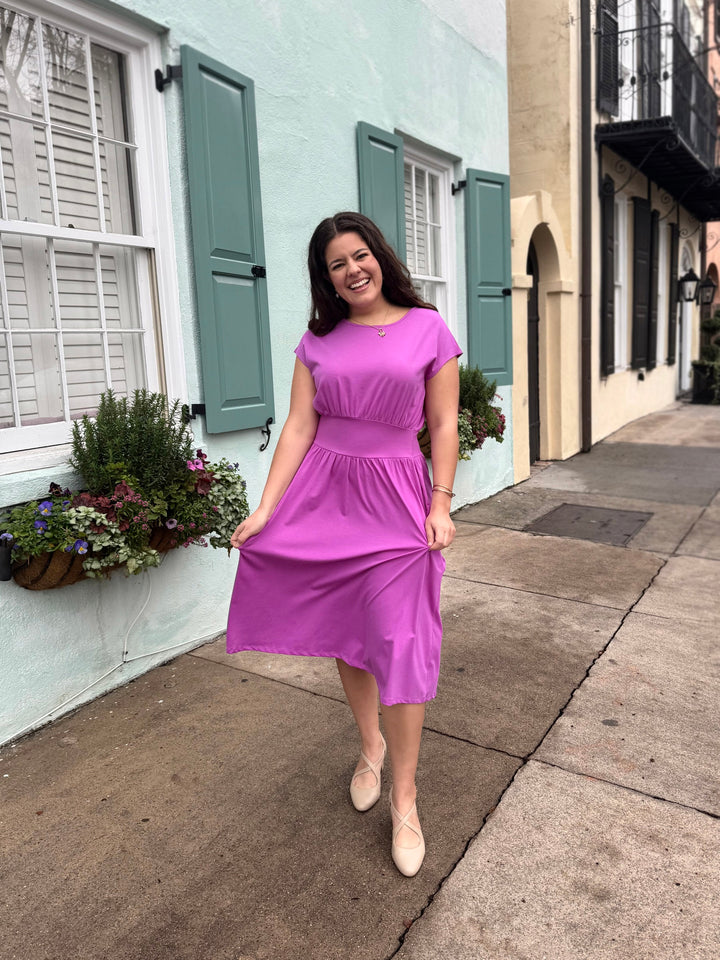 CATHERINE dress in Magenta Bloom