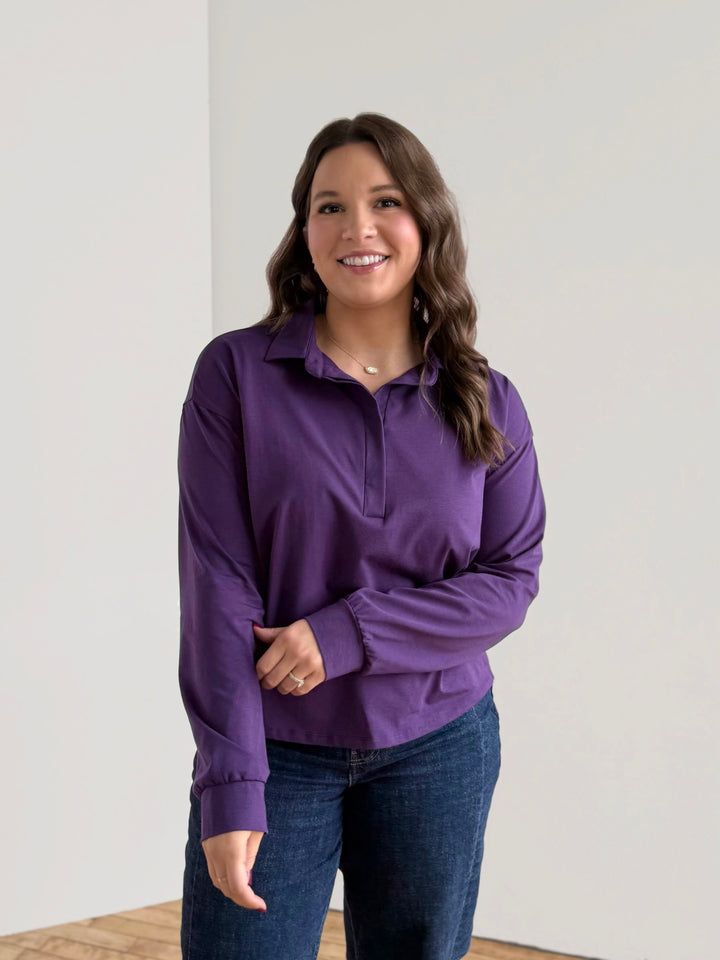MICAH jersey top in Midnight Dahlia
