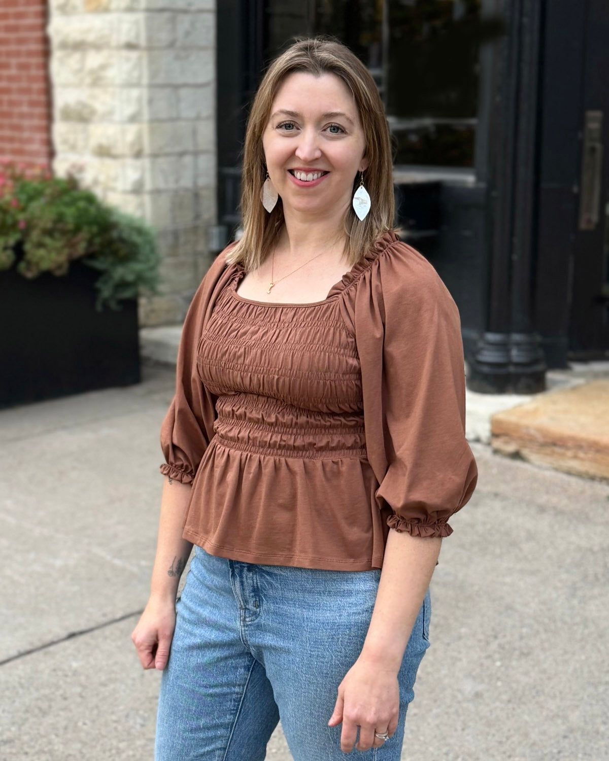 BEATRICE top in Cacao Brown