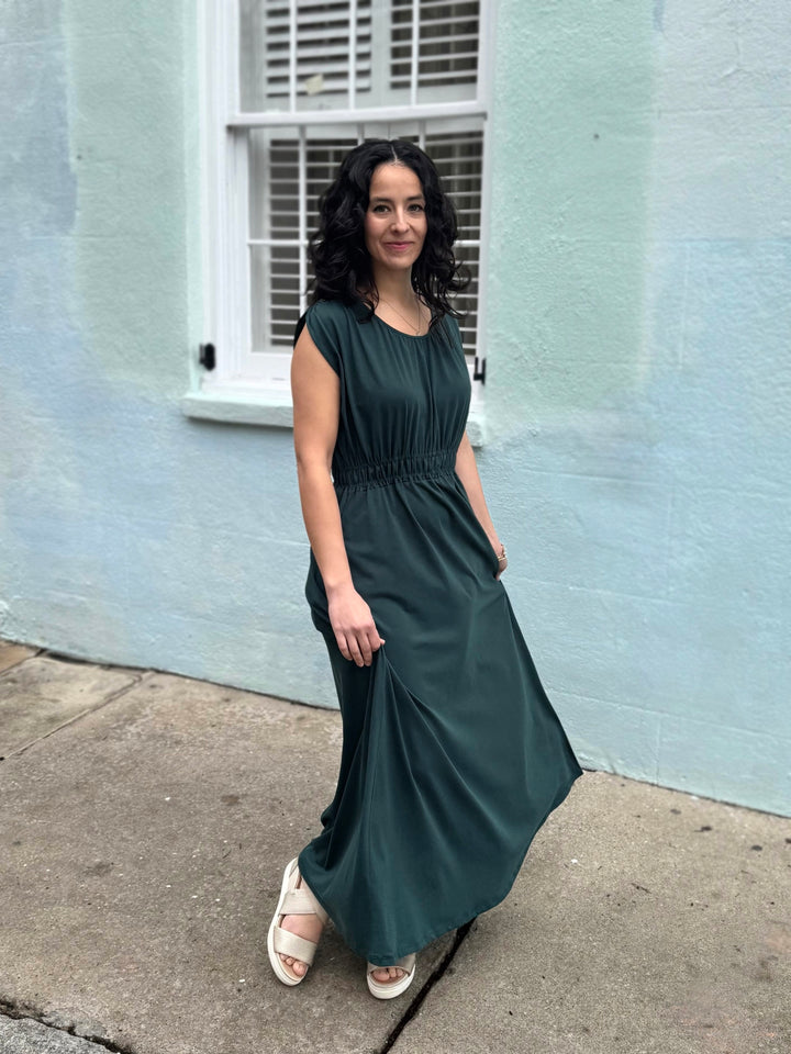 LAVINIA dress in Deep Pine