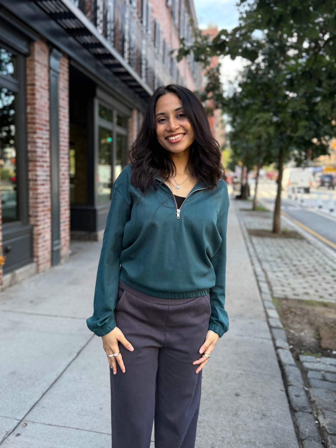 JOHANNA heavy-knit pullover in Deep Sea